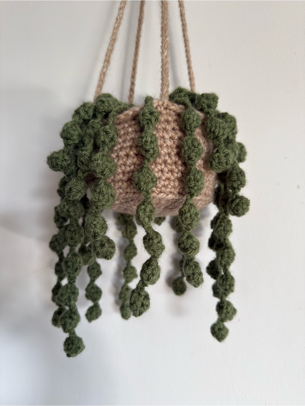 Crochet Hanging String of Pearls - Small